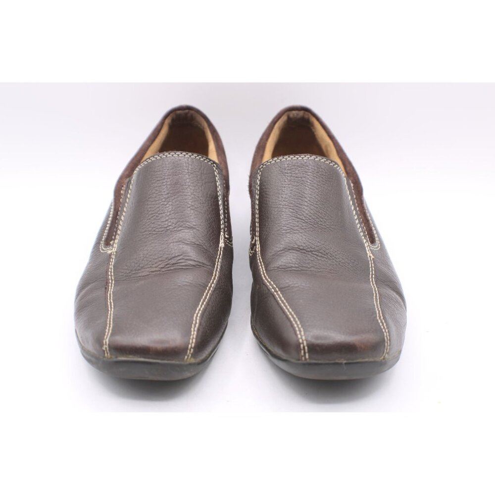 Natural Soul By Naturalizer Loafers Favor Size 9M Brown Leather Slip-On Shoes - Picture 2 of 10